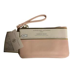 Adrienne Vittadini Charging Wallet Wristlet W/Detachable Strap Blush Pink NEW